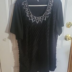 Essentials Women's Plus Size Embellished Blouse